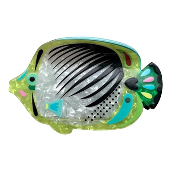 Женская заколка для волос Серия Океан Дельфины Киты Форма Ацетатная заколка для волос Большой размер Заколка для волос на затылок