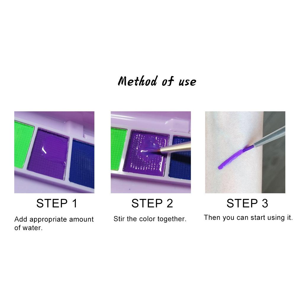 HANDAIYAN Водорастворимый флуоресцентный диск для макияжа, человеческий цвет, диск для рисования, цвет лица, подводка для глаз, тени для век