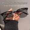 Fashion Trendy Blue Light Blocking Sunglasses Prescription Eyeglasses Ladies Photochromic Myopia Glasses Near Sight 0 To -4.0