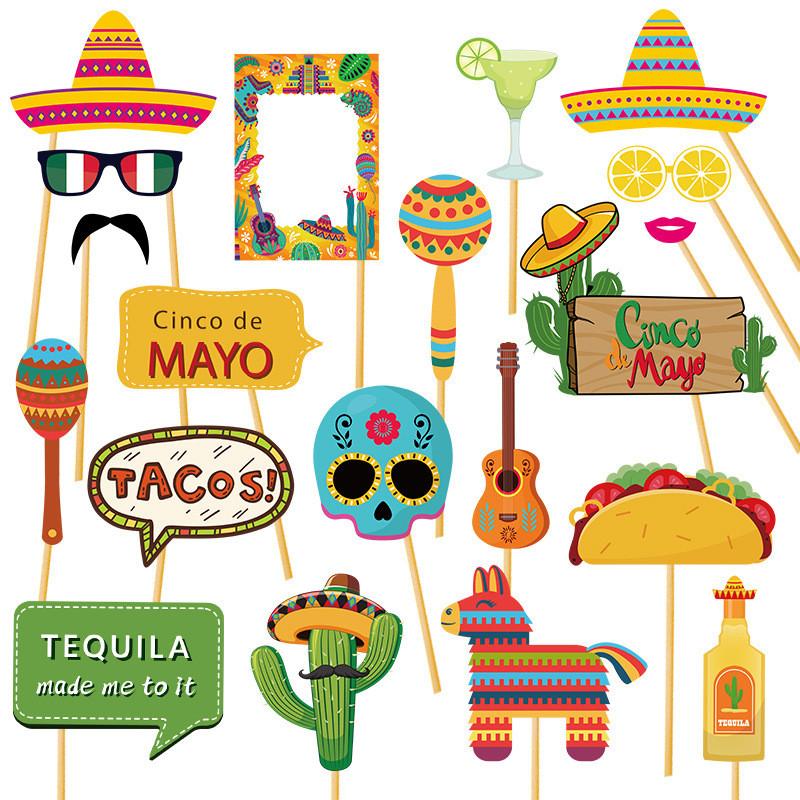 Мексиканский карнавал фото реквизит украшения для вечеринки из бумаги для праздничных мероприятий