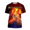 3D Fashion Megadeth Printing T-shirt Summer Men Ladies Popular T Shirts Hip Hop Style Short Sleeves Pullover Boys Vintage Tops