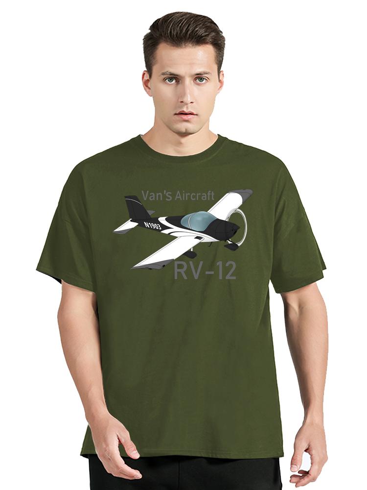 Новая летняя футболка с круглым вырезом, футболка с самолетом RV-12, хлопковая футболка с принтом, графическая, мужская одежда, футболка оверсайз, модные топы