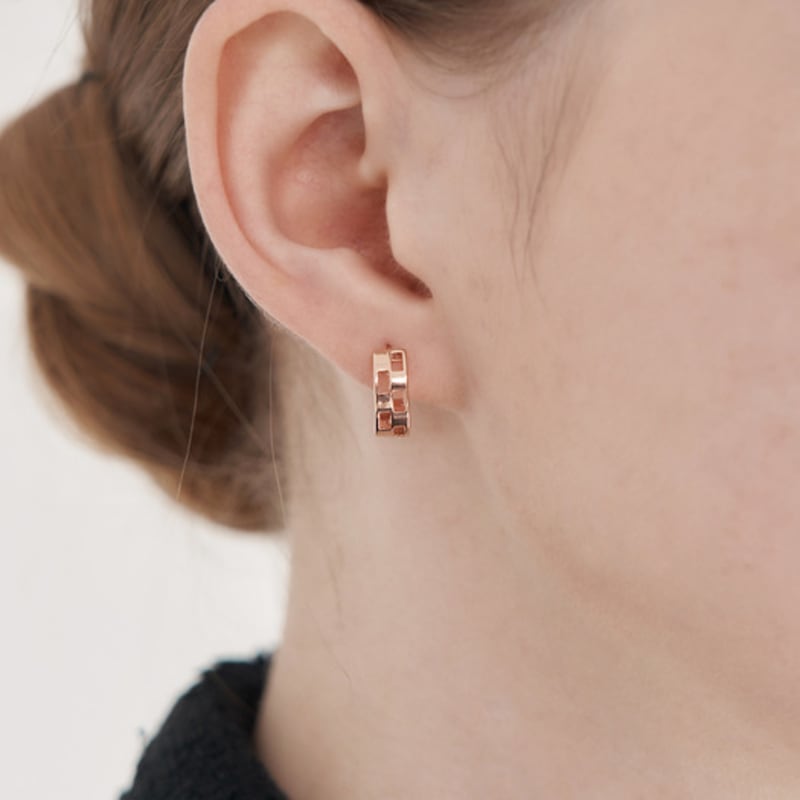 ELLE Jewelry 14K Square Space One-Touch Earrings ELGPEE552