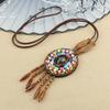 Boho Handmade Party Ethnic Jewelry Mala Wood Bead Buddhist Nepal Necklace Ethnic Pendant