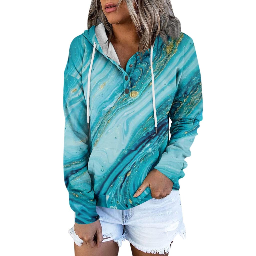 Women's Casual Fashion Print Long Sleeve Pullover Hoodies Sweatshirts