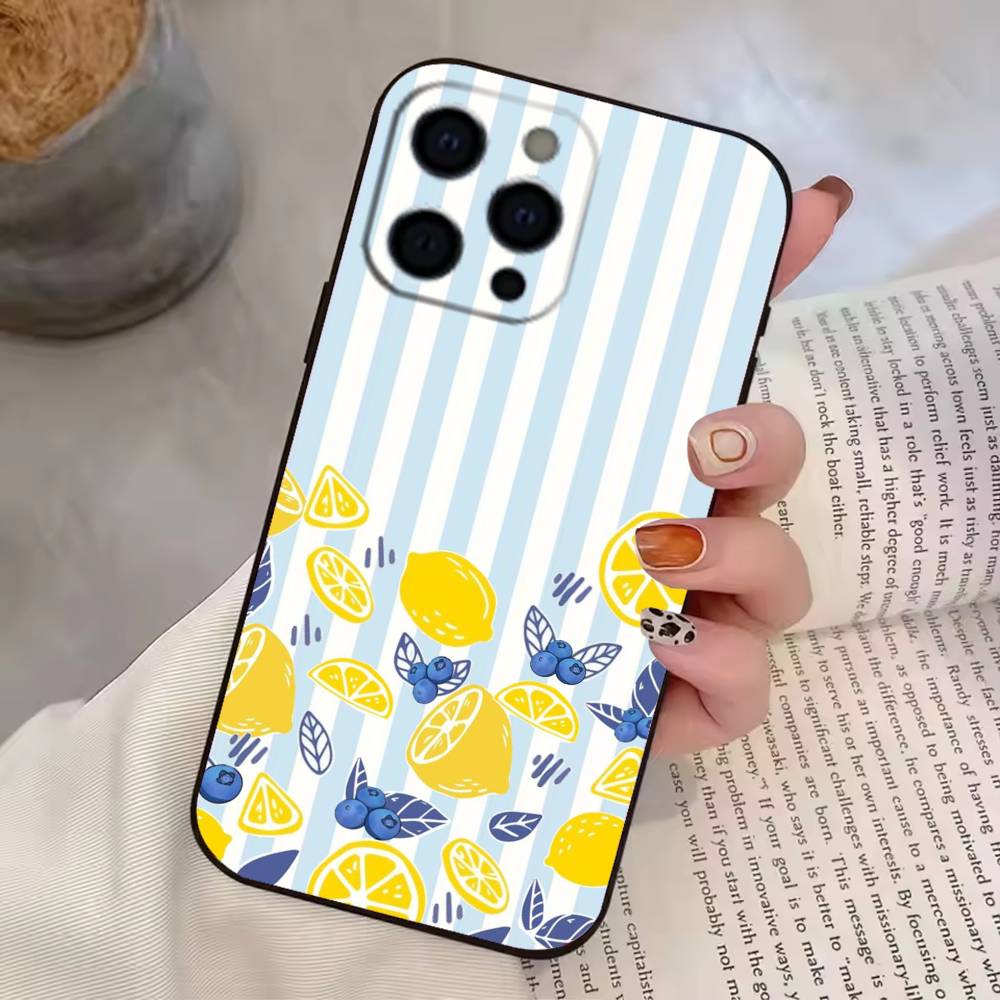 Чехол для телефона Lemon C-Cool с полосатым рисунком для iPhone 17,16,15,14,13,12,11 Plus,Pro Max,XS, Мягкий силиконовый черный чехол