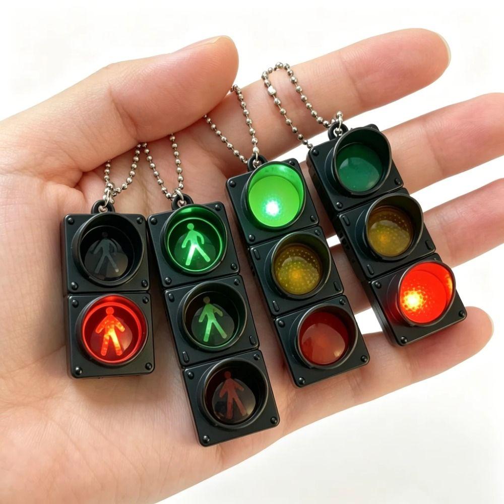 Light-Up Function Mini LED Keychain Mini Size Simulated Signal Light Educational Gift