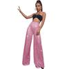 GMXIA Women's High-waisted Fashion Casual Pants Sequin Loose Sag Wide Leg Pants Summer Women
