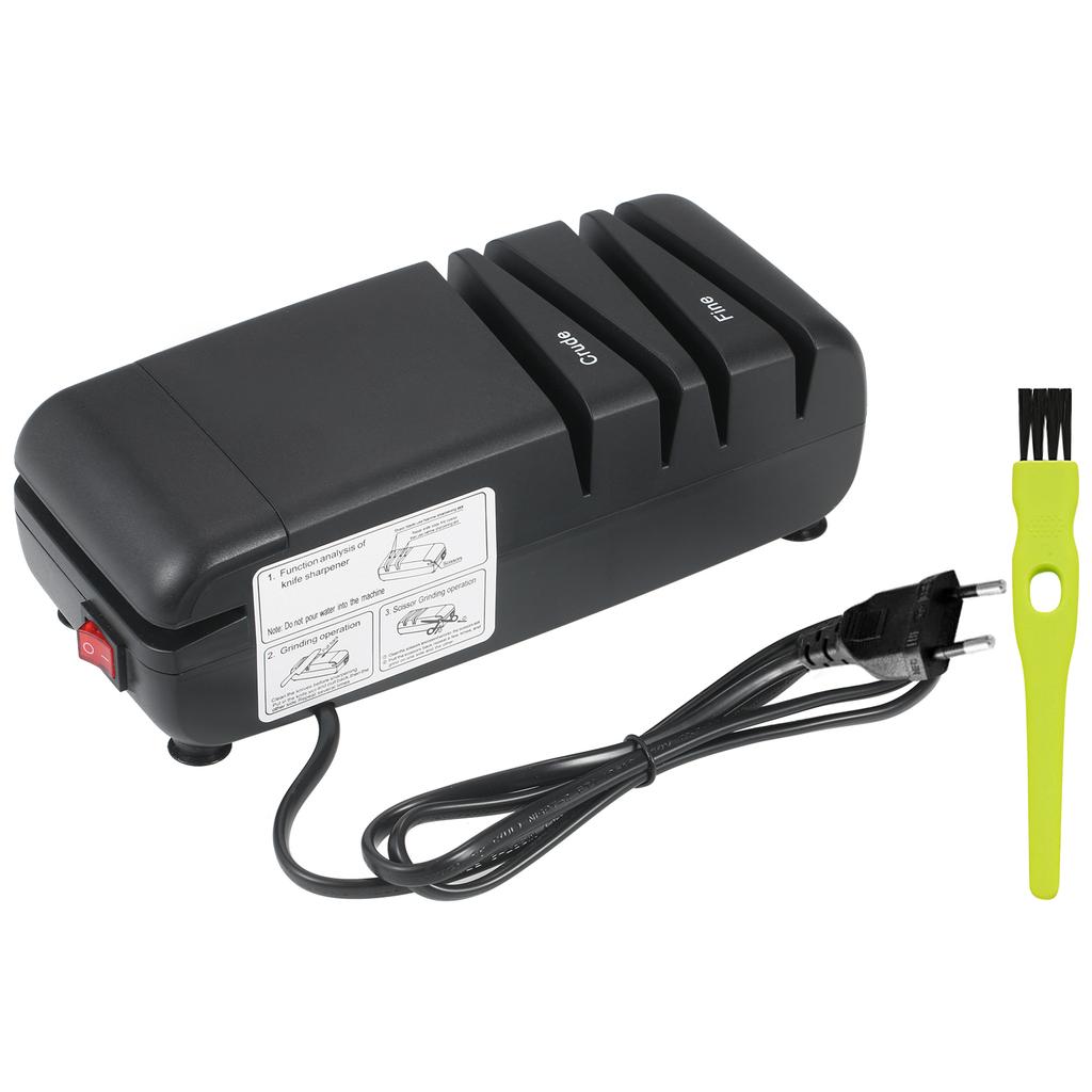 Electric Knife Sharpener Automatic Cut Sharpeners 15-Degree Bevel Crude and Fine Grooves Knives Scissors Kitchen Cutter Grinder