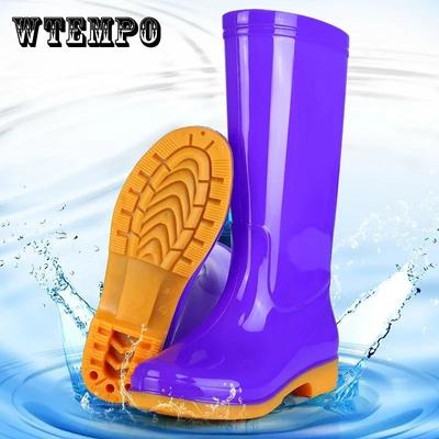 Непромокаемые сапоги, женские сапоги для женщин, непромокаемая рабочая обувь для девочек, нескользящие сапоги до колена, противоскользящие, размер 35–41