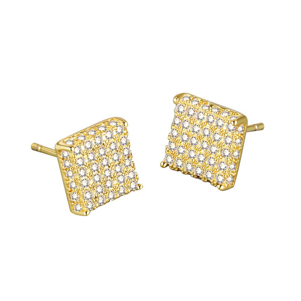 2025 New Best Selling Luxury, Fashion, Simple and Classic Dazzling Cubic Zirconia square Women's Stud Earrings Accessories