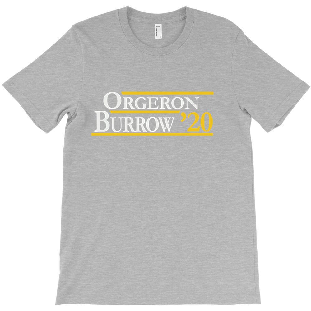 Orgeron And Burrow In For Dark T Shirt Cheap Hombre Short Sleeve Crew Neck