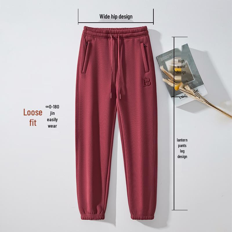 GAGN Рекомендует: Женские красные гаремные брюки на флисовой подкладке, больших и маленьких размеров, свободного облегающего кроя