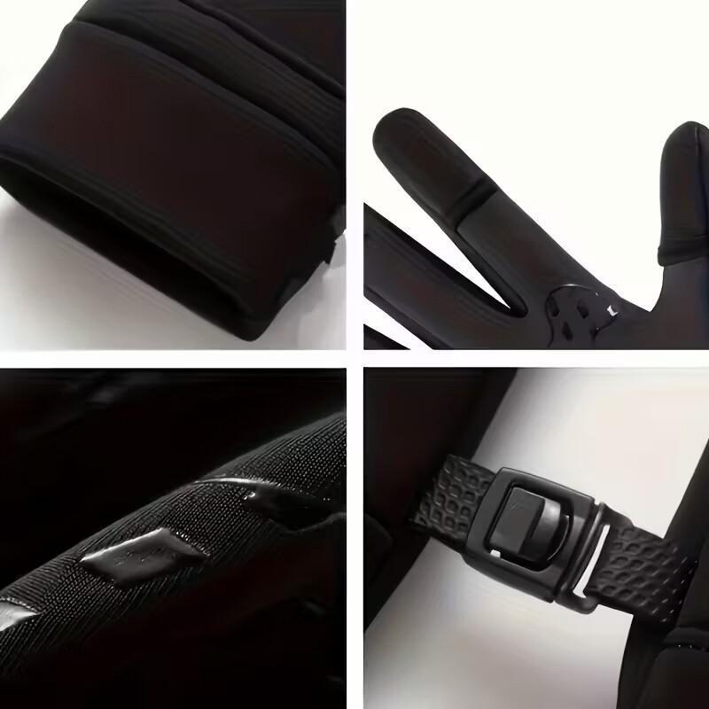 Winter Flip-Open Thumb & Index Gloves with Back Zipper Pocket, Touchscreen Design for Cycling, Driving & Outdoor Use