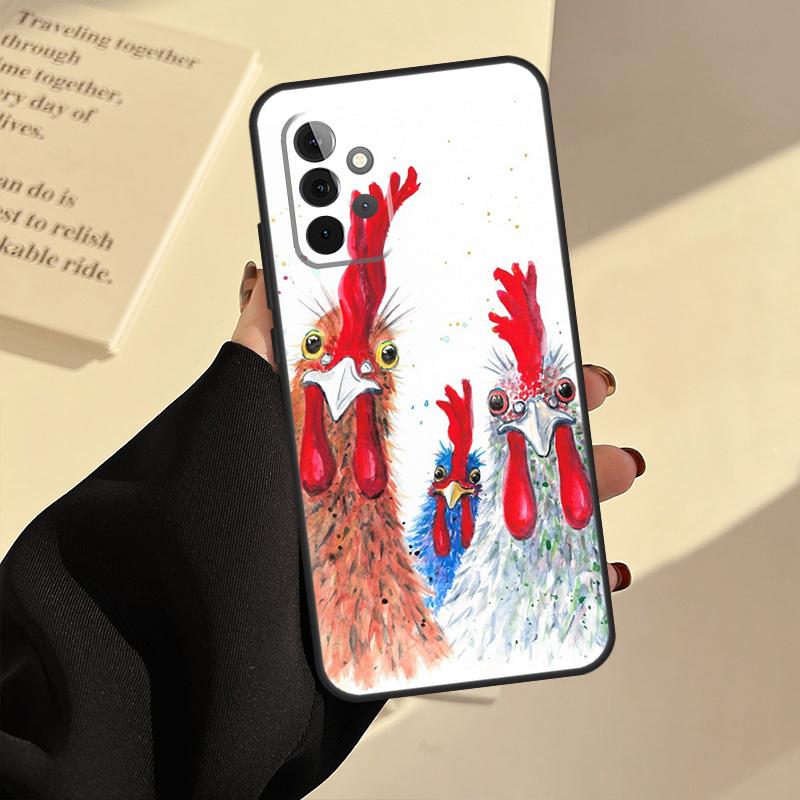 Chicken Hen Rooster Case For Samsung Galaxy A54 A34 A14 A53 A13 A33 A73 A50 A12 A22 A32 A52 A72 A51 A71 Coque