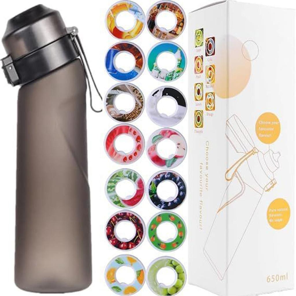 Спортивная бутылка для воды 650 мл с капсулами в 14, материал не боится высоких температур, а натуральные фрукты делают питьевую воду безопасной