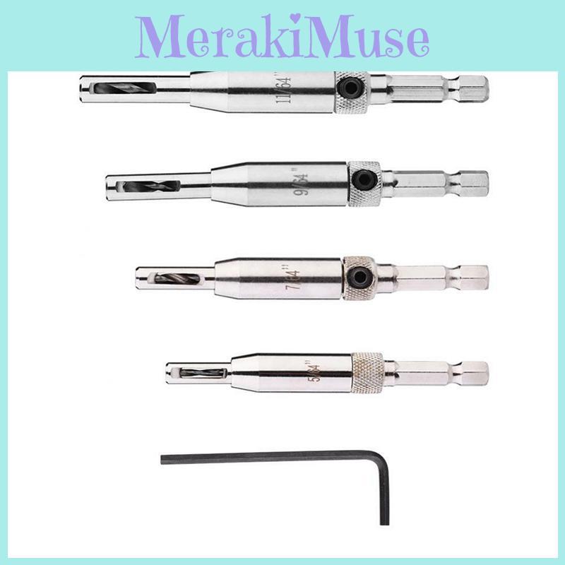 Исключительный 4x шестигранный самоцентрирующийся сверло-перо для двери, окна, петли, спиральное дерево, сверло, пробойник для точного сверления