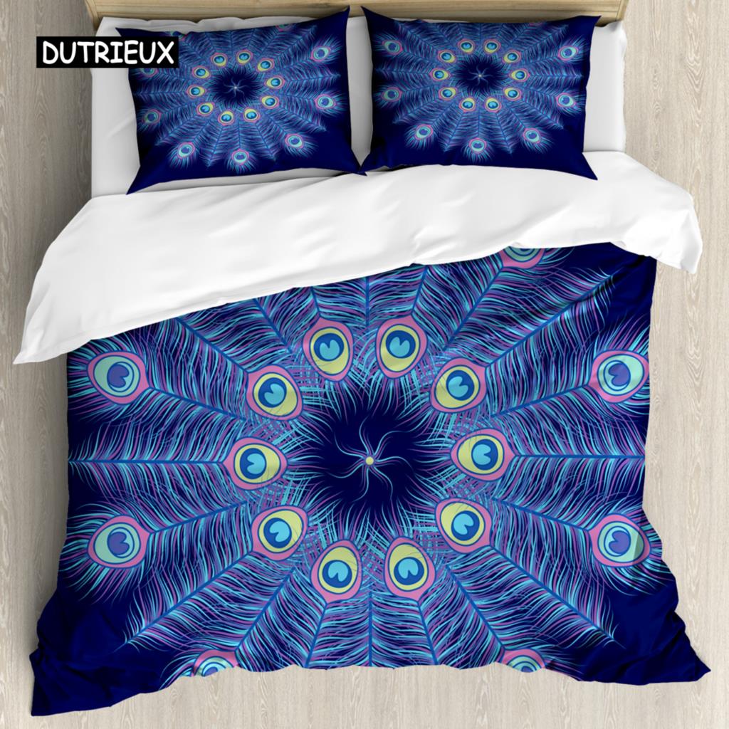 Комплект постельного белья Bohemian Mandala из 2/3 предметов, двуспальное, двуспальное, королевского размера, пододеяльник и наволочка, мягкое постельное белье