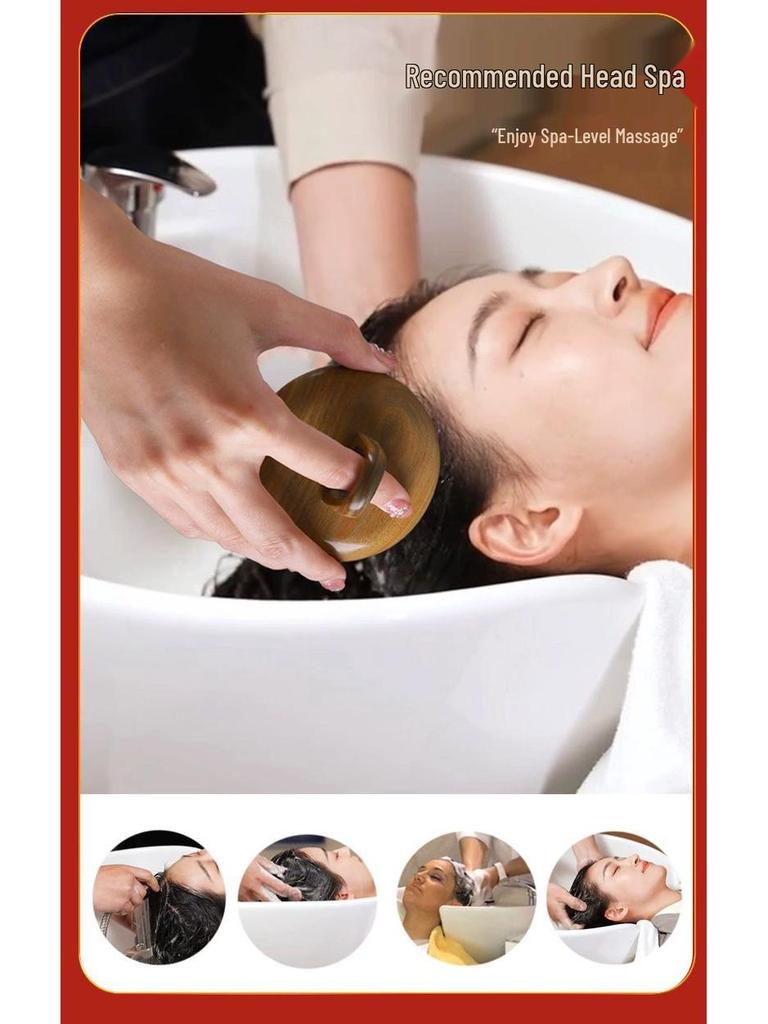 Массажная расческа из сандалового дерева: Круглое кольцо для пальца-диска, шампунь-щетка для тела и кожи головы.