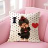 MMonchhichi Cute Cushion Cover Natural Linen Pillow Case DoubleSided Print Decorative Sofa Pillowcase Home Decor Gift
