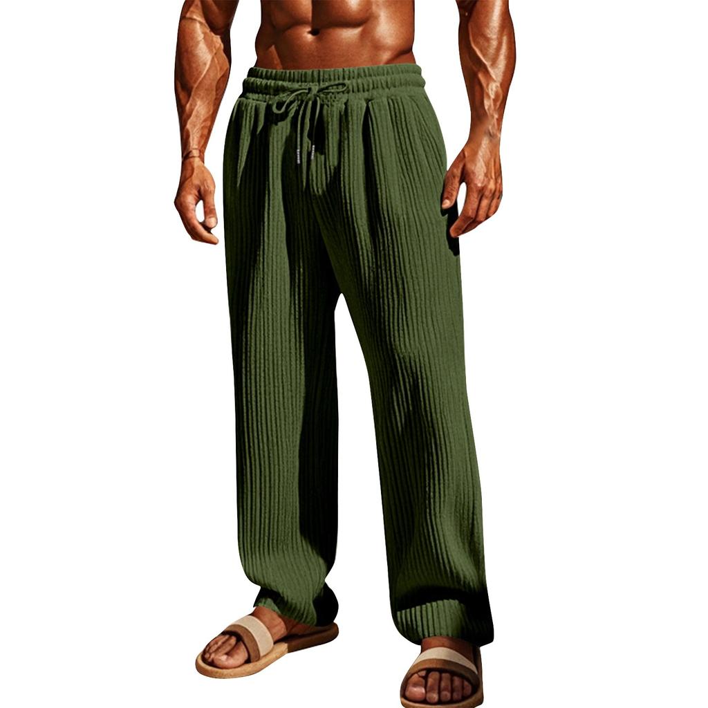 Мужские однотонные вертикальные полосатые повседневные спортивные модные брюки на шнурке