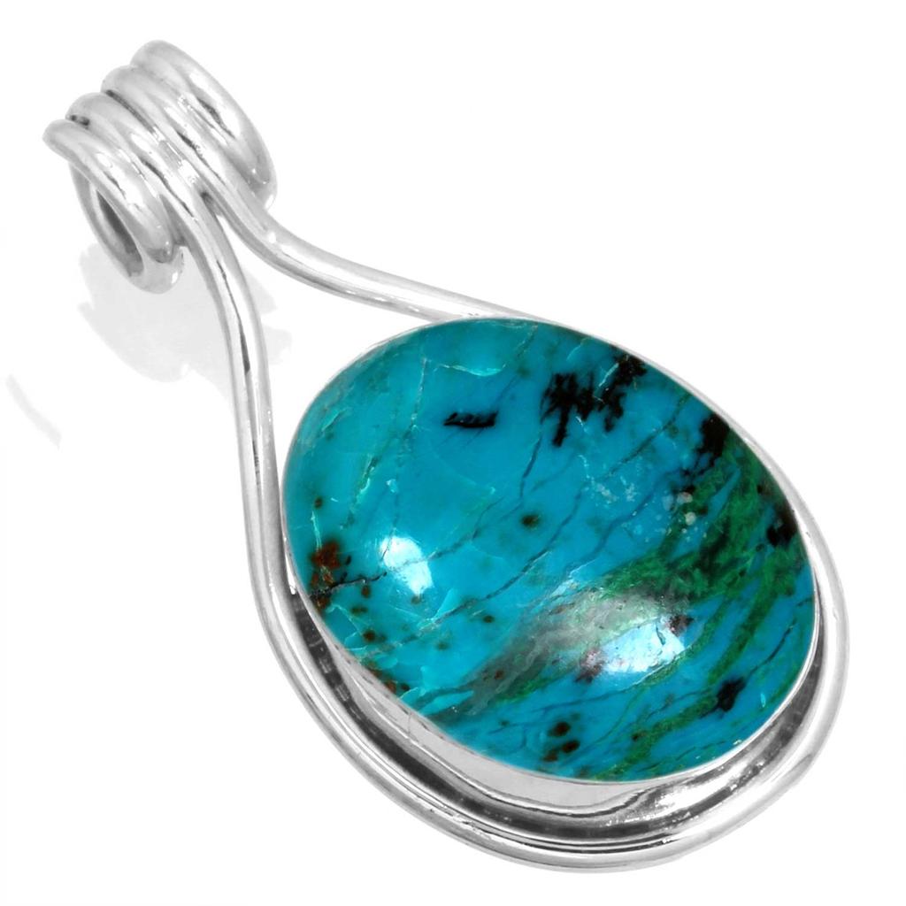 Кулон из стерлингового серебра 925 пробы для женщин, драгоценный камень, ручная работа, ювелирные изделия, пасхальный подарок, амазонит, ангелит, голубой опал, ботсванский агат, мохавский азурит, хризоколла, мода