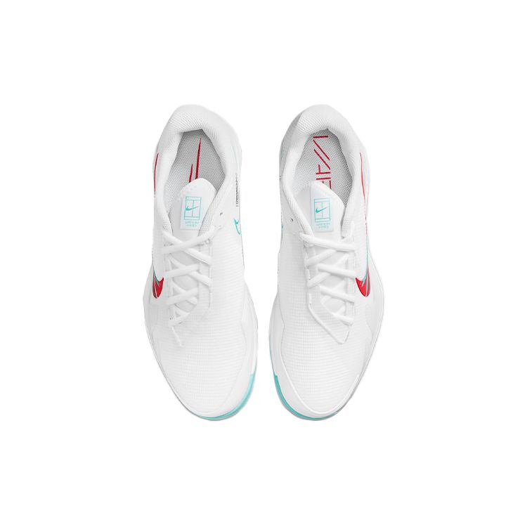 Nike Court Air Zoom Vapor Pro Бело-бирюзовые мужские кроссовки Habanero-Red Pomegranate CZ0220-136