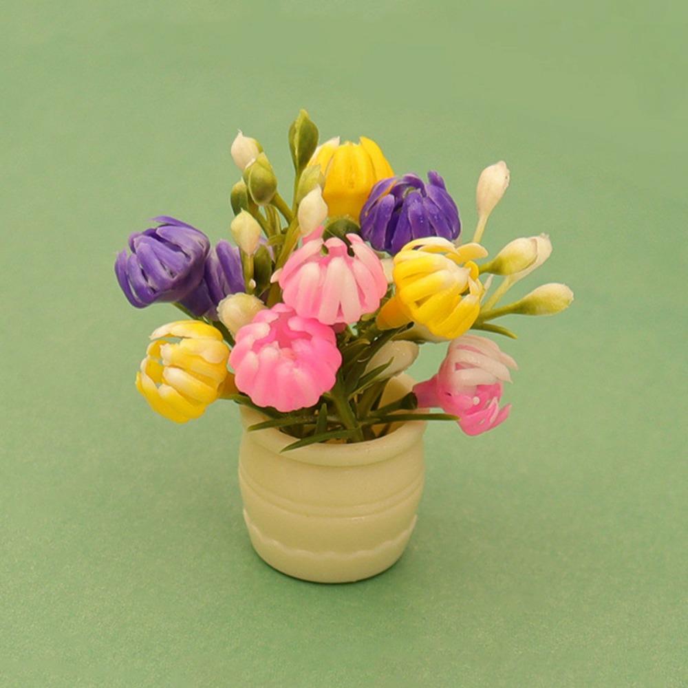 3pcs Plastic Dollhouse Miniature Simulation Vase Doll House Accessories
