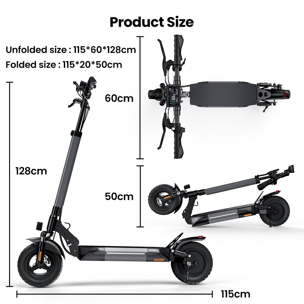 iScooter W9 Adult Electric Scooter, 48 V 14 Ah 1000 W, 45 Km/h, 45 Km Range, Dual Shock Absorbers, Disc Brakes, Electronic Brakes