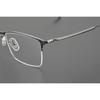 Korea Simple Style Pure Titanium Half Square Glasses Frame For Men Fashion Ultralight Eyeglasses Brand Designer Eyewear