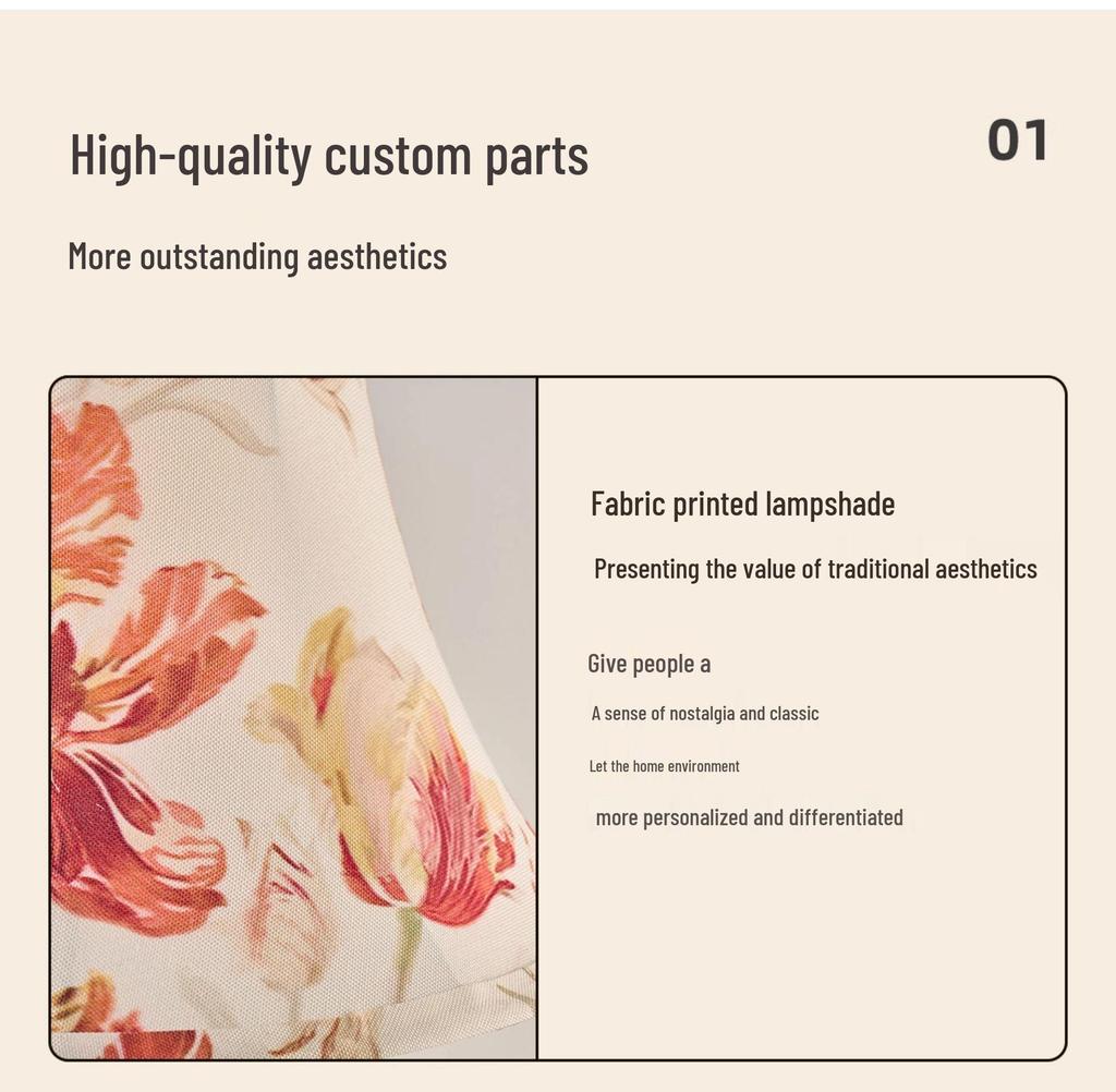 Роскошная французская лампа середины века в стиле ваби-саби: Ретро вышитый настольный светильник для гостиной или спальни