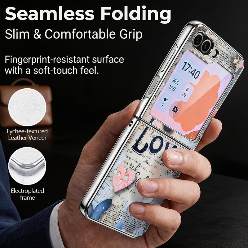 Фантастический чехол с принтом бабочки для Samsung Galaxy Z Flip 8 7 6 5 Z Flip8 Flip7 Flip6 Гибридный 3-в-1 Покрытие Кожаная накладка Чехол для складного телефона