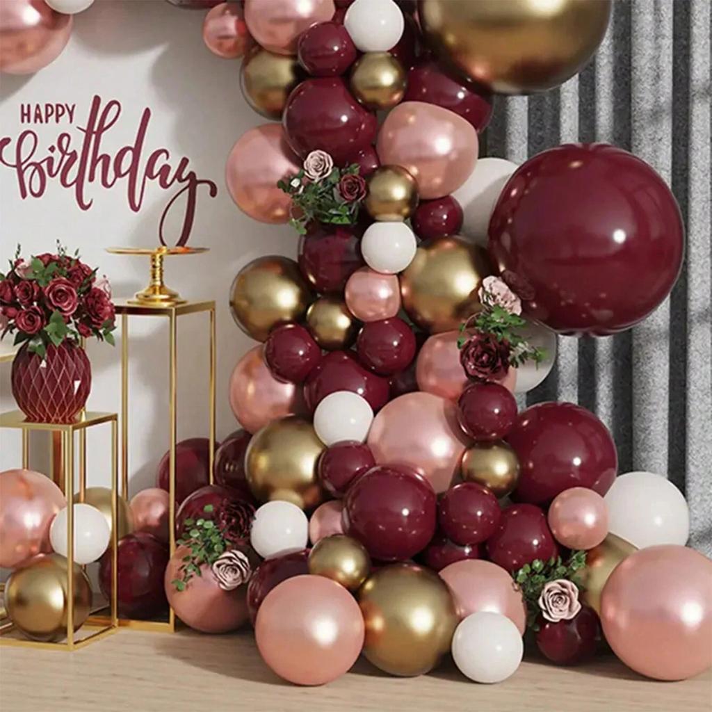 141 шт. бордовые, винно-красные воздушные шары, гирлянда, комплект, Золотая арка из воздушных шаров, Рождество, День Святого Валентина, день рождения, детский душ, декор для вечеринки