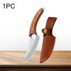 Portable Boning Knife Mini Kitchen Pocket Knife Chef Meat Cutting Fruit Cleaver Butcher with Cover Cooking Wooden Handle