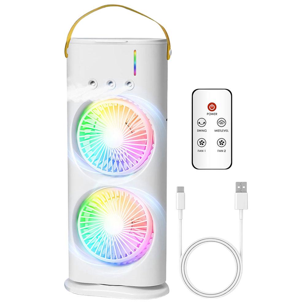 Portable Air Conditioner LED Night Lights Evaporative Air Cooler Small Cooling Fan for Room Bedroom Office Desk