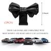 2 PCS Car Seat Headrest Hooks, Cute Bow Shaped Vehicle Backseat Storage Hooks, Leather Bow Shaped Sturdy Car Seat Back Hooks For