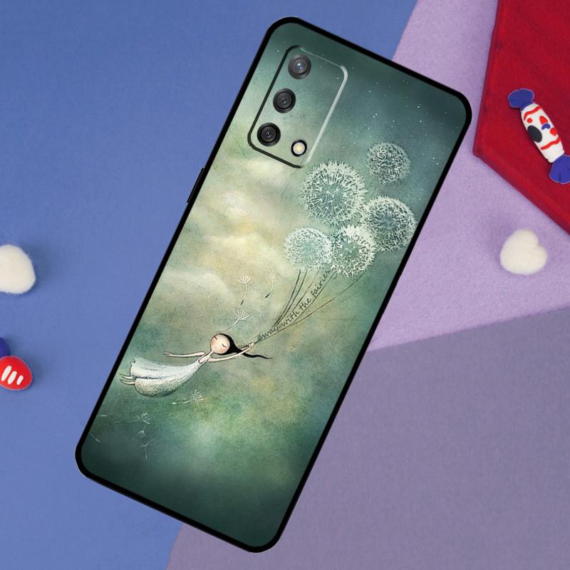 Dandelion Case For Oppo A78 A18 A38 A74 A94 A54 A58 A98 A80 A60 A40 A96 A76 A16 A15 A17 A57 A5 A6 Pro