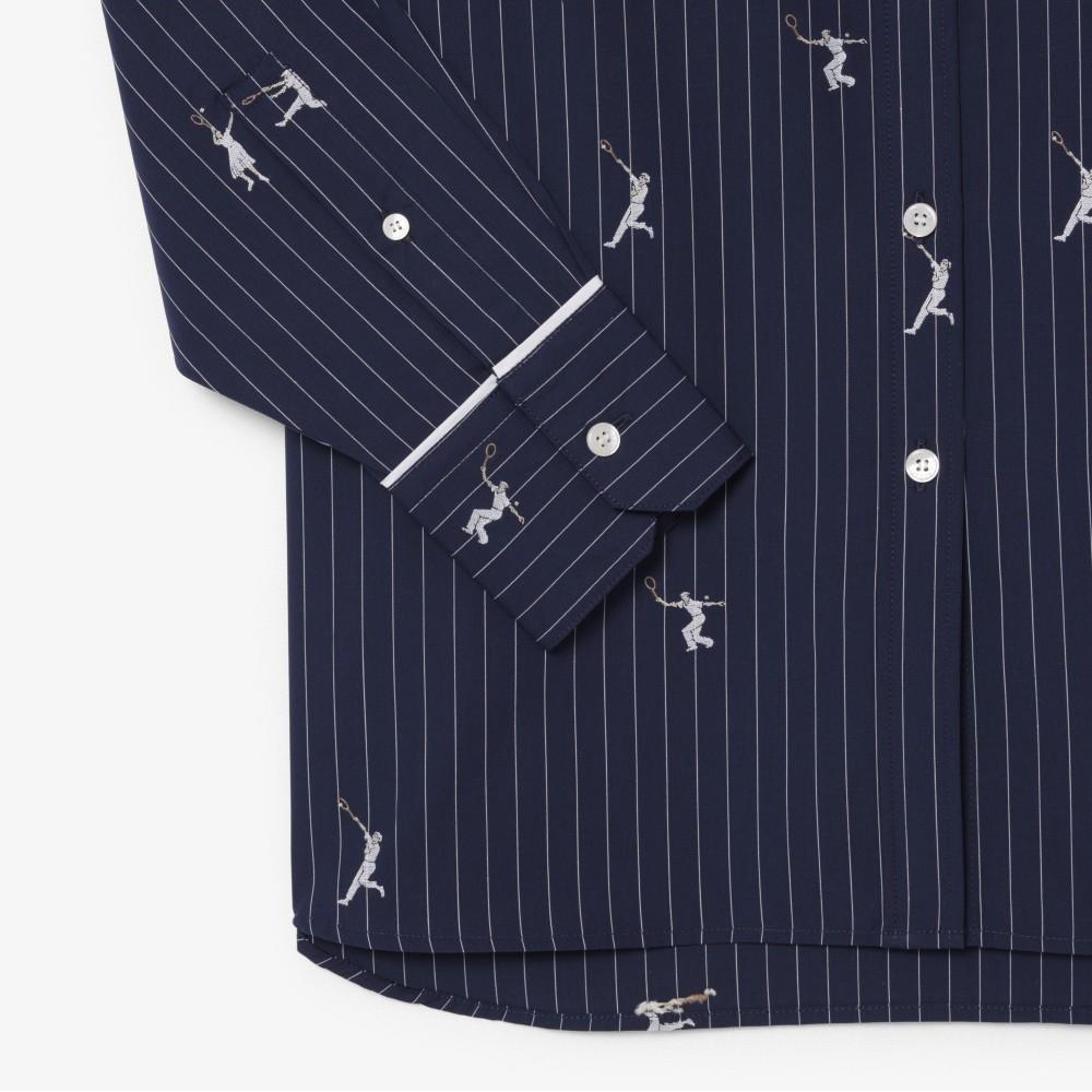 Lacoste Женская вышитая рубашка в мелкую полоску CF0586-56G525
