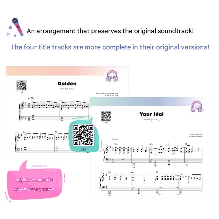 K-Pop Demon Hunters Piano Score Book (Standard, Very Easy) (2 Options)