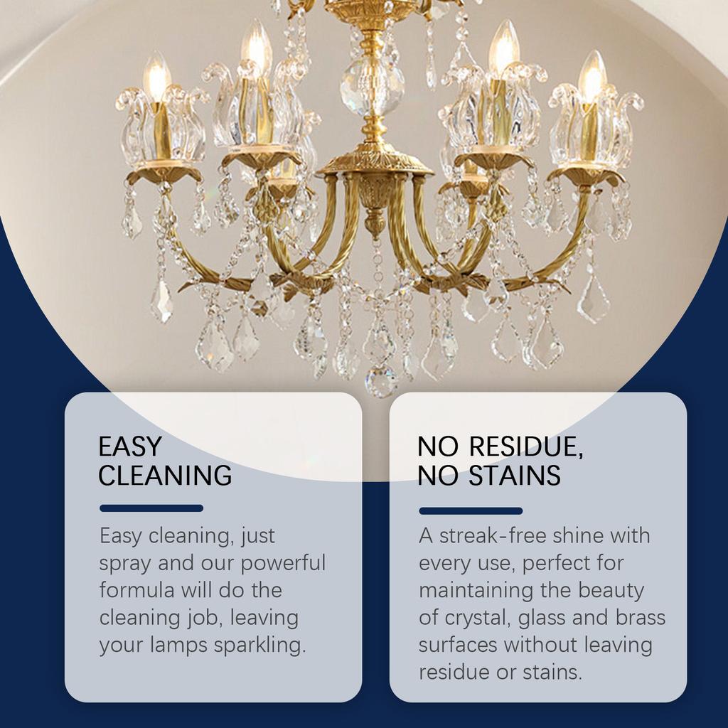 Очиститель для люстр Очиститель для хрустальных ламп Не нужно разбирать Распылитель Не нужно протирать Не нужно мыть Очиститель для ламп освещения. 237 мл