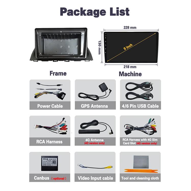 Android-навигация и HD-дисплей для заднего вида для Mazda 3 с поддержкой CarPlay