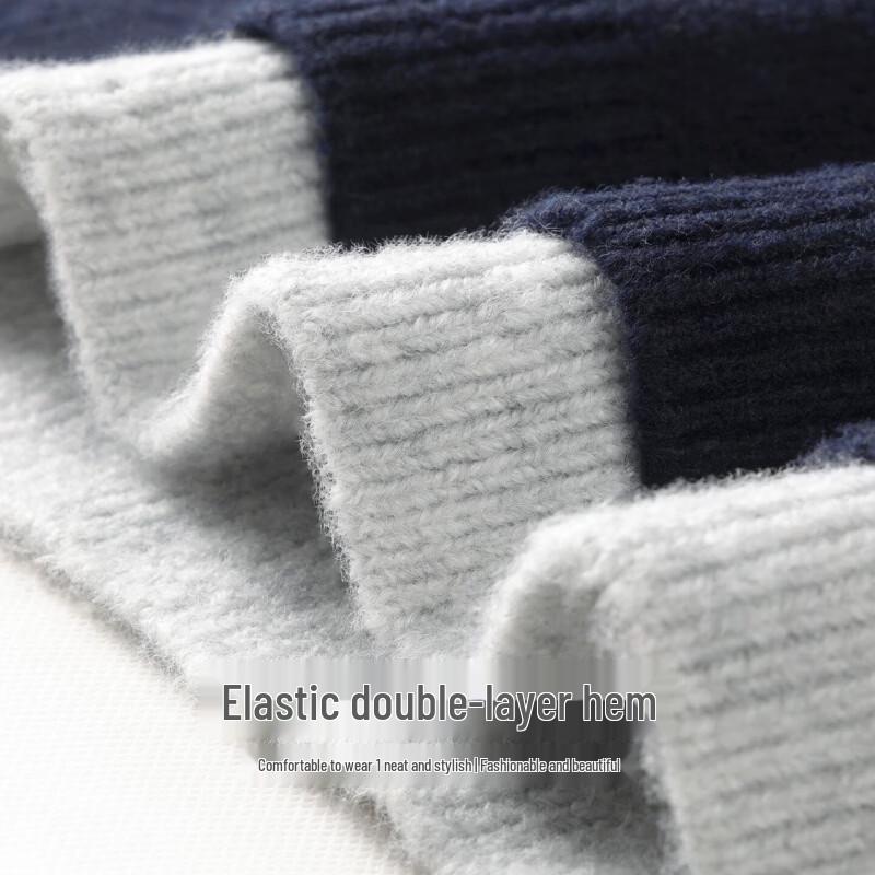 Mark Fairwhale Men's Color-Block Layered Crewneck Sweater