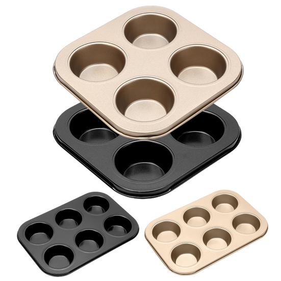 Muffin Pan Carbon Steel Cupcake Pan Nonstick Heavy Duty Easy To Clean 4/6 Cup Waffles Baking Mold for Parties
