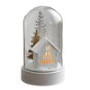 Christmas Figures In Glass Dome Tabletop Decoration LED Light Up Christmas Cloche Ornaments for Indoor Home Tabletop Decor