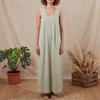 Casual Long Dress Women Sleeveless Square Neck A-Line Cotton Linen Summer Dress with Pockets