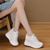 Fashion Wedge Heels Women Sneakers Leather Walking Shoes Internal Height Increase 10cm Female Casual Shoes Autumn New Women Shoes Plush