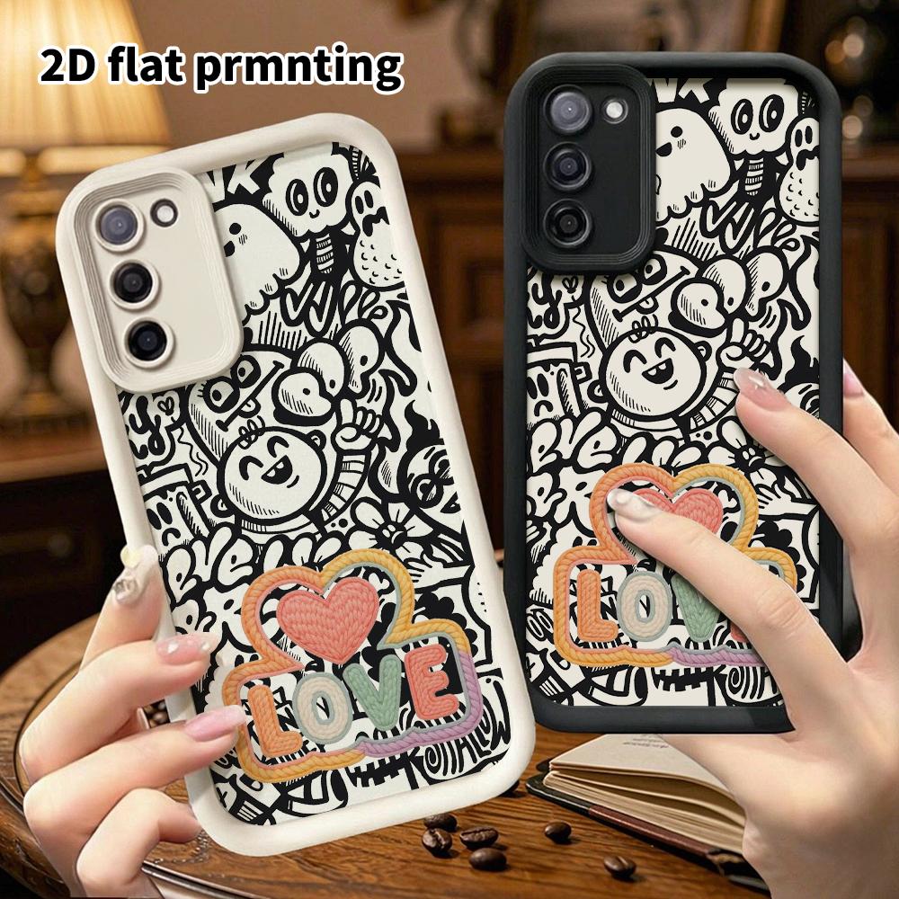 Phone Case: 2D Flat Samsung Galaxy A34 A35 M05 M06 S20 S22 S21 FE Plus 5G Protective Case, Heart Sign, Christmas and Halloween Gift