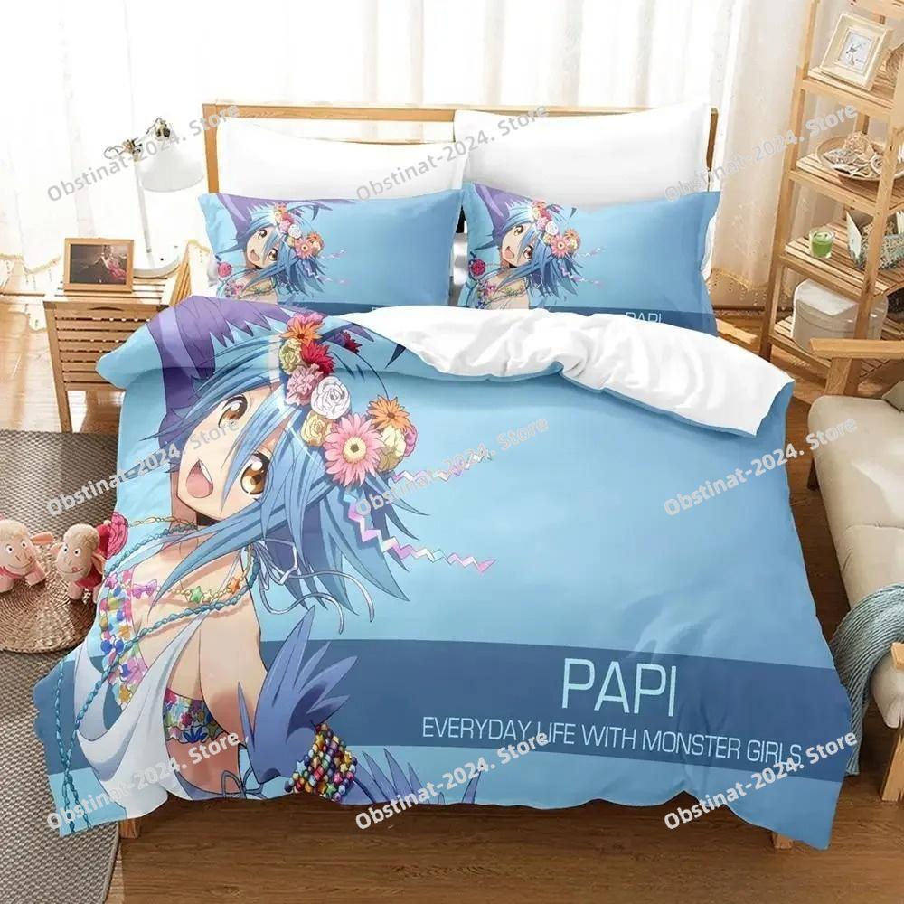 New Monster Musume Everyday Life With Monster Girls Bedding Set Cartoon Anime 3 piece set Adult Kid Bedroom Duvet cover Sets