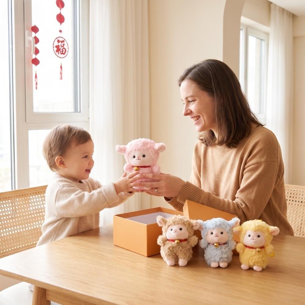 Standing/Sitting Mini Sheep Plush Keychain Cartoon Soft Lamb Doll Ornament Year of the Sheep