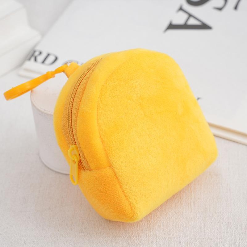 1 шт. плюшевый школьный портфель для монет, кавайный однотонный брелок, милый кошелек, сумка для удостоверения личности, сумка для конфет для монет для женщин